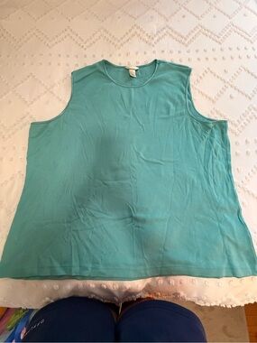 CJ Banks Sleeveless Tank Top - Teal Blue